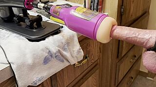 Huge cumshot blasts from fuck machine's anal stroker pov finale!