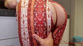 maid bends over kitchen for big cock tip