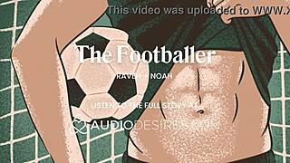 athlete fucks sexy journalist hard in locker room after cunilingus interview