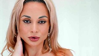 Crystal Rush Gags on Monster Cock Deepthroat While Flexing Petite Body!