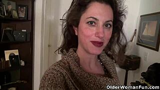 serena cruz fingers her nylon milf pussy