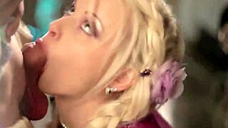 german maid kneels sucking master's cock swallowing every hot load