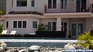 lesbian babes scissoring sensually in steamy bath!!