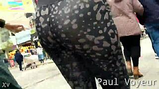 Tight Leggings Hugging Her Voyeur Tease Curves Perfectly