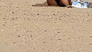 juicy asian cameltoe teasing on beach