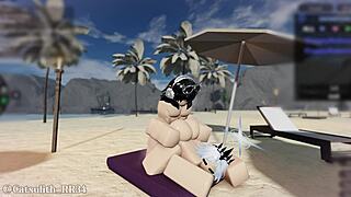 Beach Day Creampie Marathon After Rough Roblox Fuck