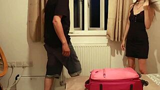 Skinny college blonde in lingerie gets her tight 18-year-old pussy creampied raw by older neighbor at party