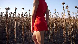 Hot Milf Flashes Thong Panties Under Short Skirt Outdoors