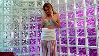 sassy blondie natalia starr strips lingerie big tits pussy