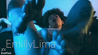 Emilly's Feet Taste Sweeter Than Candy in Nylon Worship Close-Up