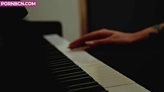 Chubby Russian Blonde Piano Masturbation Orgasm Big Boobs