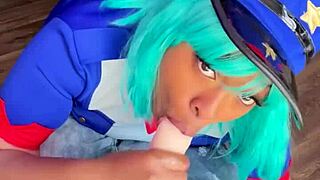 Officer jenny skips ticket for your pov squirt and suck session