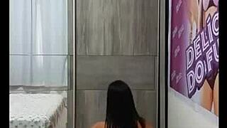 mysterious hot woman teases on live webcam show