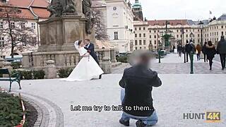 hey rich dude pays big to fuck this hot czech bride on wedding day while hubby's watching