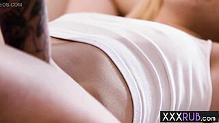 Kali Roses Fingers Aria Banks' Wet Pussy in Steamy Lesbian Massage