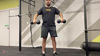 Trainer couldn't hold back fucked me hard in gym bathroom