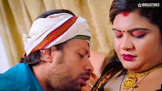 Desi Bihari Busty Lady Takes Two Servants' Cocks Hindi Audio!