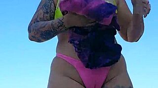 guys can't stop staring at me flashing on the beach!