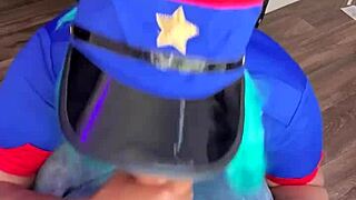 Officer jenny skips ticket for your pov squirt and suck session