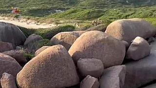 Cuckold Watches Wife Bareback Fucked On Nudist Beach!