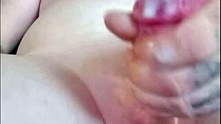 jerking monster cock builds sneaky cumshot thrill