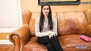 hairy brunette coed elliot bends over for sloppy deepthroat and greedy cum swallow