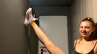 Wanna watch crazy teen anal fucking in the gym close up?