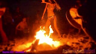 skinny goth slut majick topless slow motion public cemetery tease