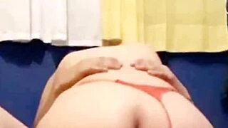 big ass latina rides cock with her thong on