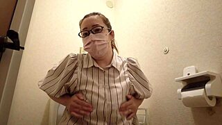 Married Bride Masturbates Big Tits In Toilet