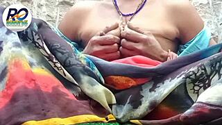 desi village tease drops saree for hairy pussy fingering