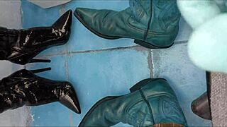 Pee Soaking Ankle Boots Dripping Wet Fetish