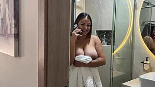 i asked neighbor's biggest dick to fix shower but he fucked my big tits instead oops!!