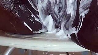 black milf shaves her wet pussy for intense orgasm play