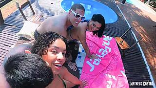 Brazilian Couple Swaps To Fuck Two Cute Morena Pussies