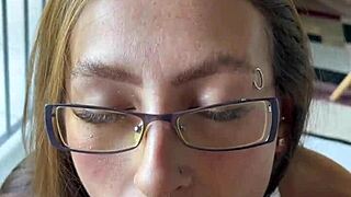 study buddy turns into four-on-the-floor blowjob surprise