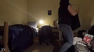 Busty milf caught spying on cam, dare you comment her curves?