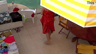 stepmom on beach: excited fingering for you stepson cum in hairy pussy?