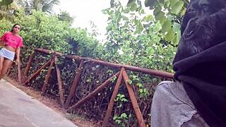 Risky Park Handjob For Stranger's Hard Cock!