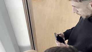 whoa they catch us banging in the elevator while yasmina khan rides my cock wild