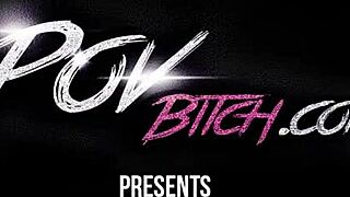 little whore deepthroats small cock swallows jizz glasses ponytail close up