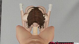 jennifer's bikini yoga ass titfucks in sloppy 3d hentai gym blowjob 😍🍑💦