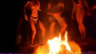 skinny goth slut majick topless slow motion public cemetery tease