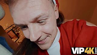 Vip4k Good Shaved Czech Girl Gets Santa Cumshot Christmas Present