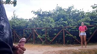 Risky Park Handjob For Stranger's Hard Cock!