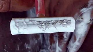 black milf shaves her wet pussy for intense orgasm play