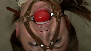 how's this bound babe taking doctor anal toys deep in her choked throat?