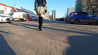 Cindy Sweet Chick Flashes Skirt In First Public Upskirt Contest Game