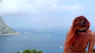 naked spanish flashes shaved pussy small tits public street