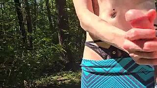 What if wife strokes husband outdoors in panties?